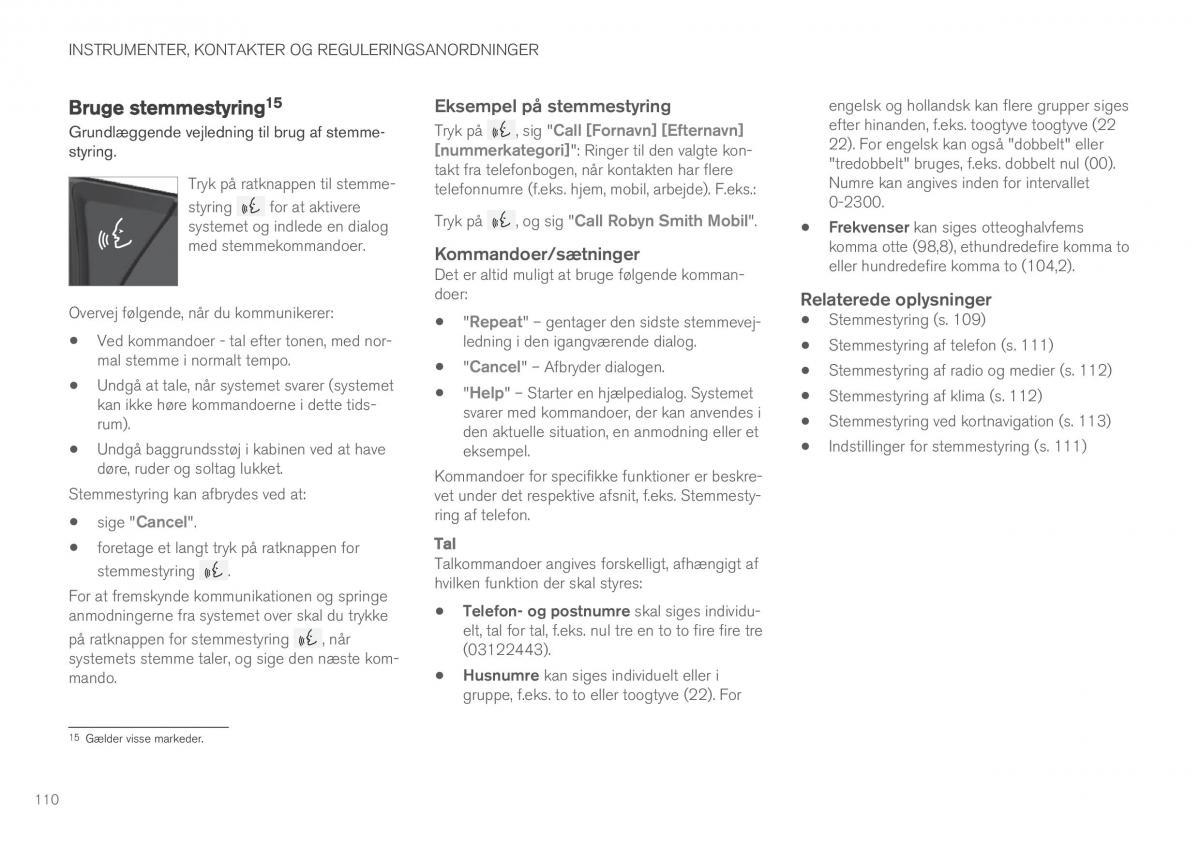 Volvo XC90 II 2 Bilens instruktionsbog / page 112