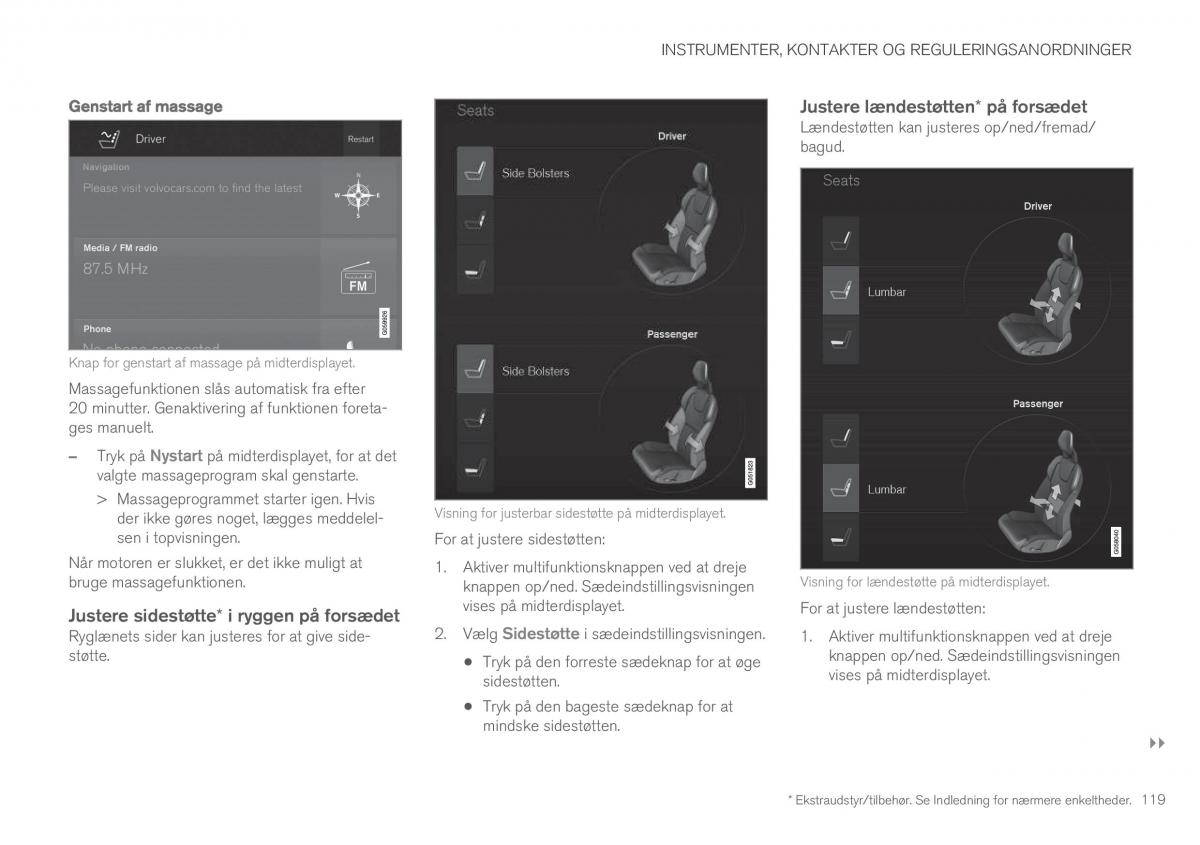 Volvo XC90 II 2 Bilens instruktionsbog / page 121