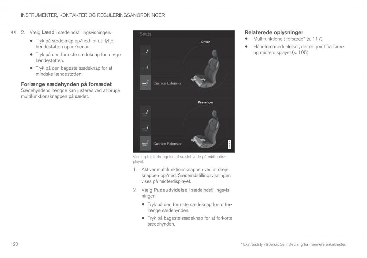 Volvo XC90 II 2 Bilens instruktionsbog / page 122