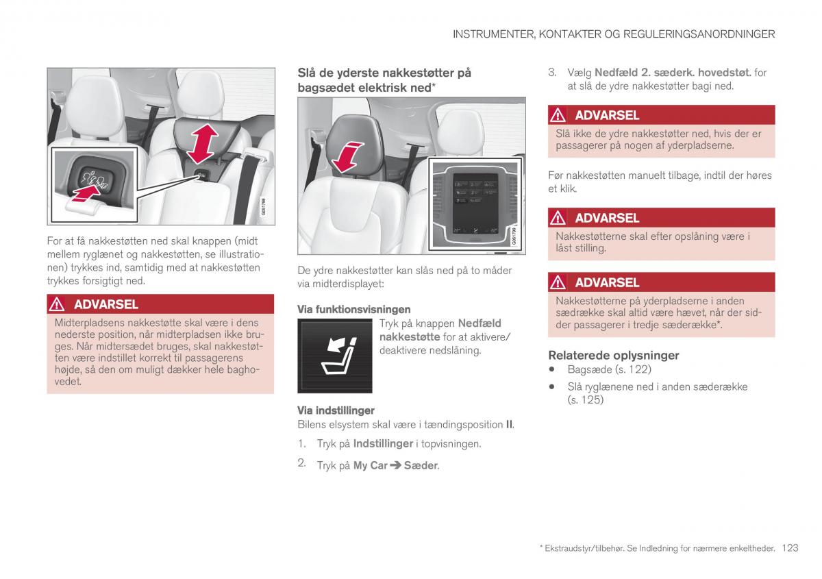 Volvo XC90 II 2 Bilens instruktionsbog / page 125