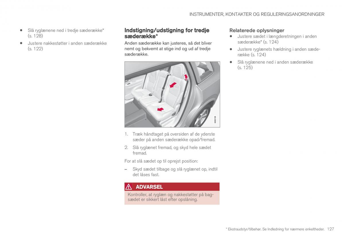 Volvo XC90 II 2 Bilens instruktionsbog / page 129