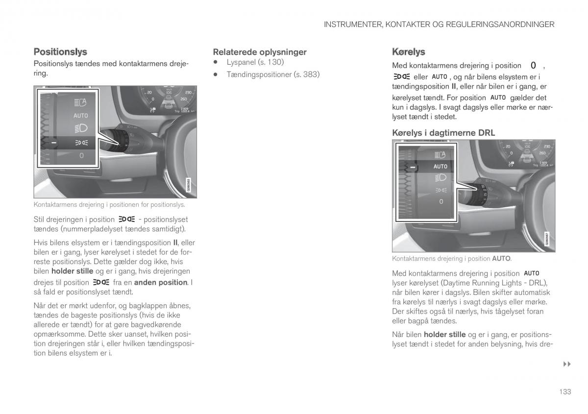 Volvo XC90 II 2 Bilens instruktionsbog / page 135