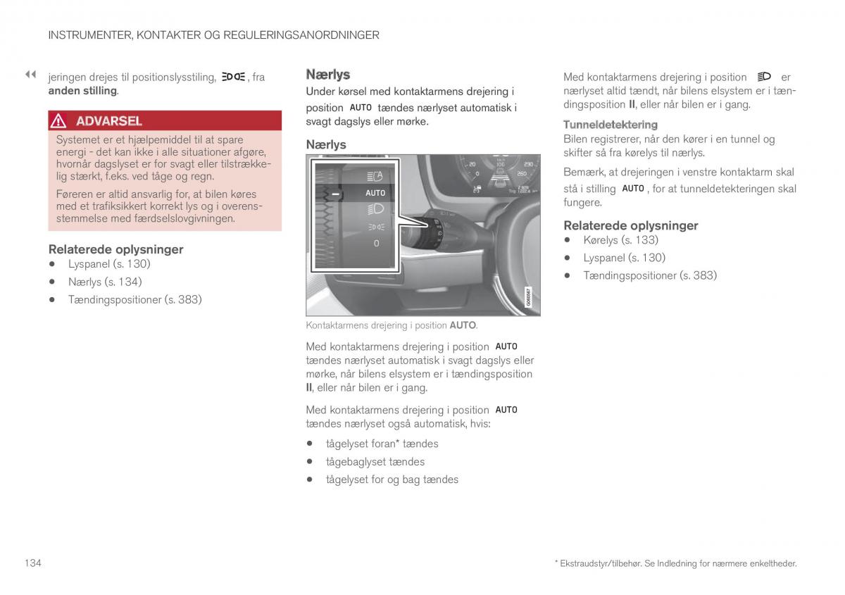 Volvo XC90 II 2 Bilens instruktionsbog / page 136