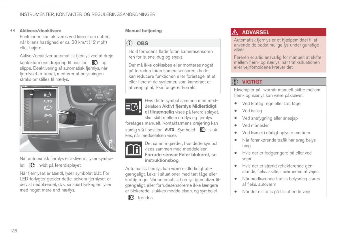 Volvo XC90 II 2 Bilens instruktionsbog / page 138