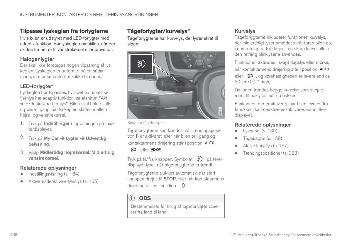 Volvo XC90 II 2 Bilens instruktionsbog / page 140