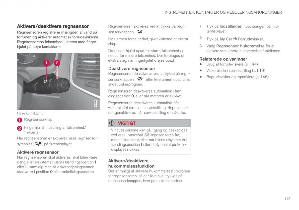 Volvo XC90 II 2 Bilens instruktionsbog / page 147