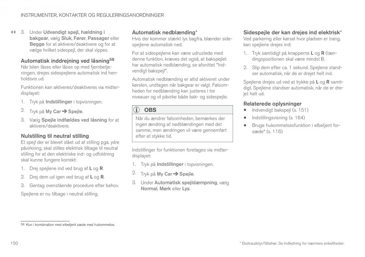 Volvo XC90 II 2 Bilens instruktionsbog / page 152