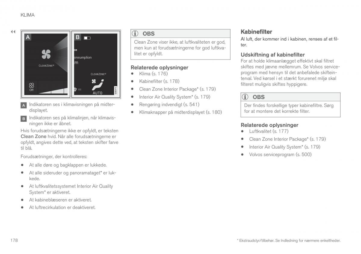 Volvo XC90 II 2 Bilens instruktionsbog / page 180