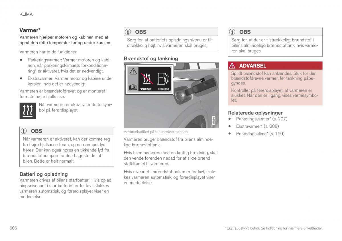 Volvo XC90 II 2 Bilens instruktionsbog / page 208