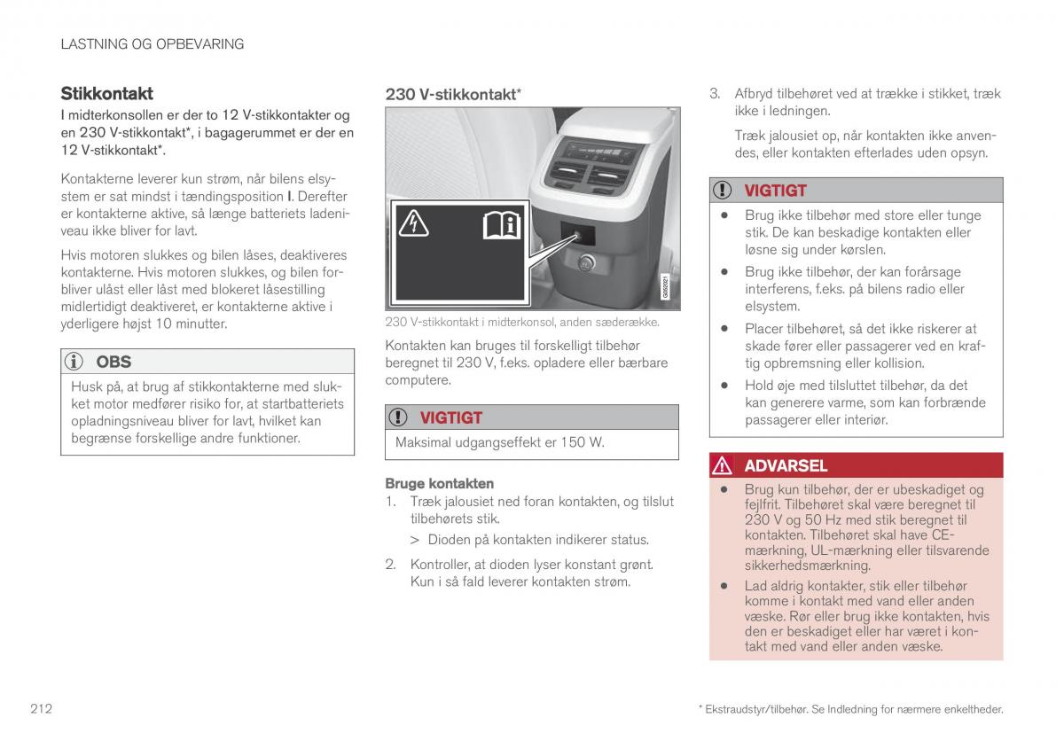 Volvo XC90 II 2 Bilens instruktionsbog / page 214