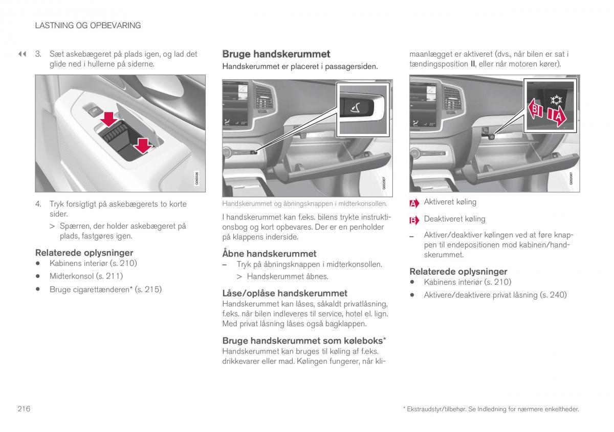 Volvo XC90 II 2 Bilens instruktionsbog / page 218