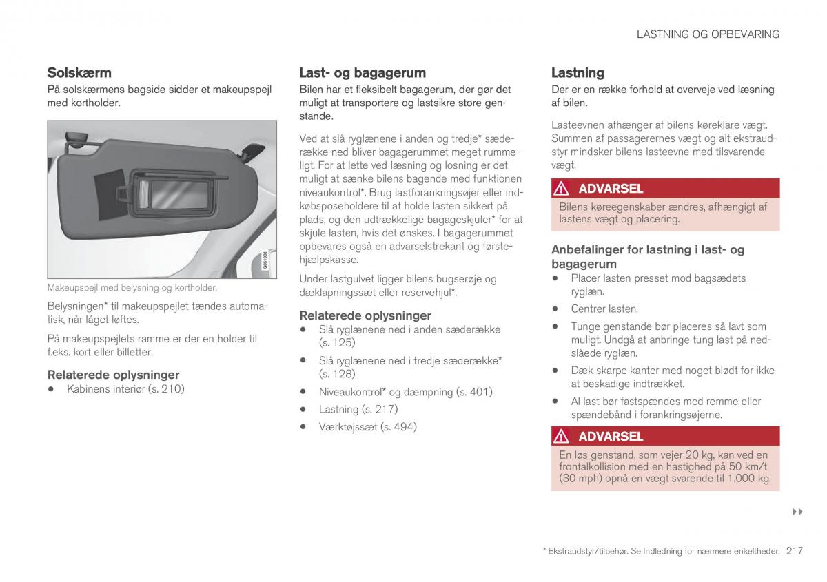 Volvo XC90 II 2 Bilens instruktionsbog / page 219