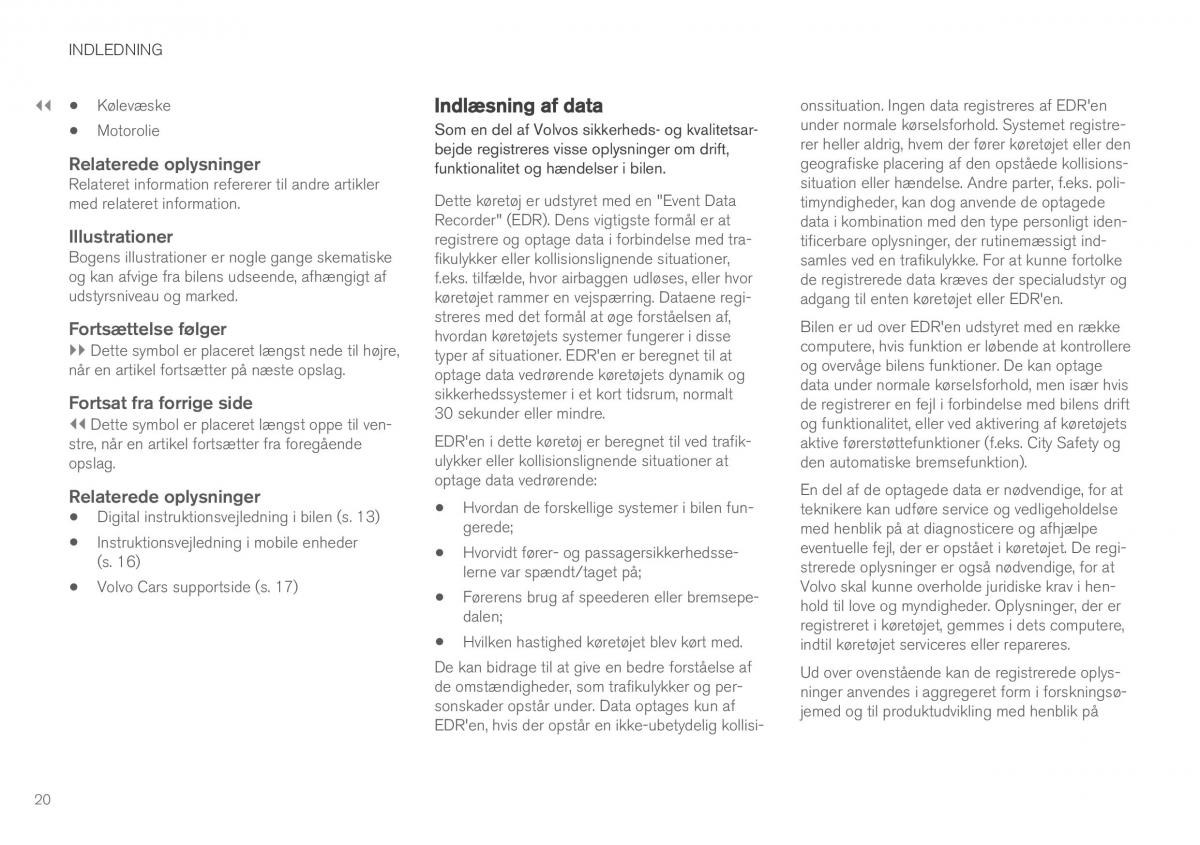 Volvo XC90 II 2 Bilens instruktionsbog / page 22