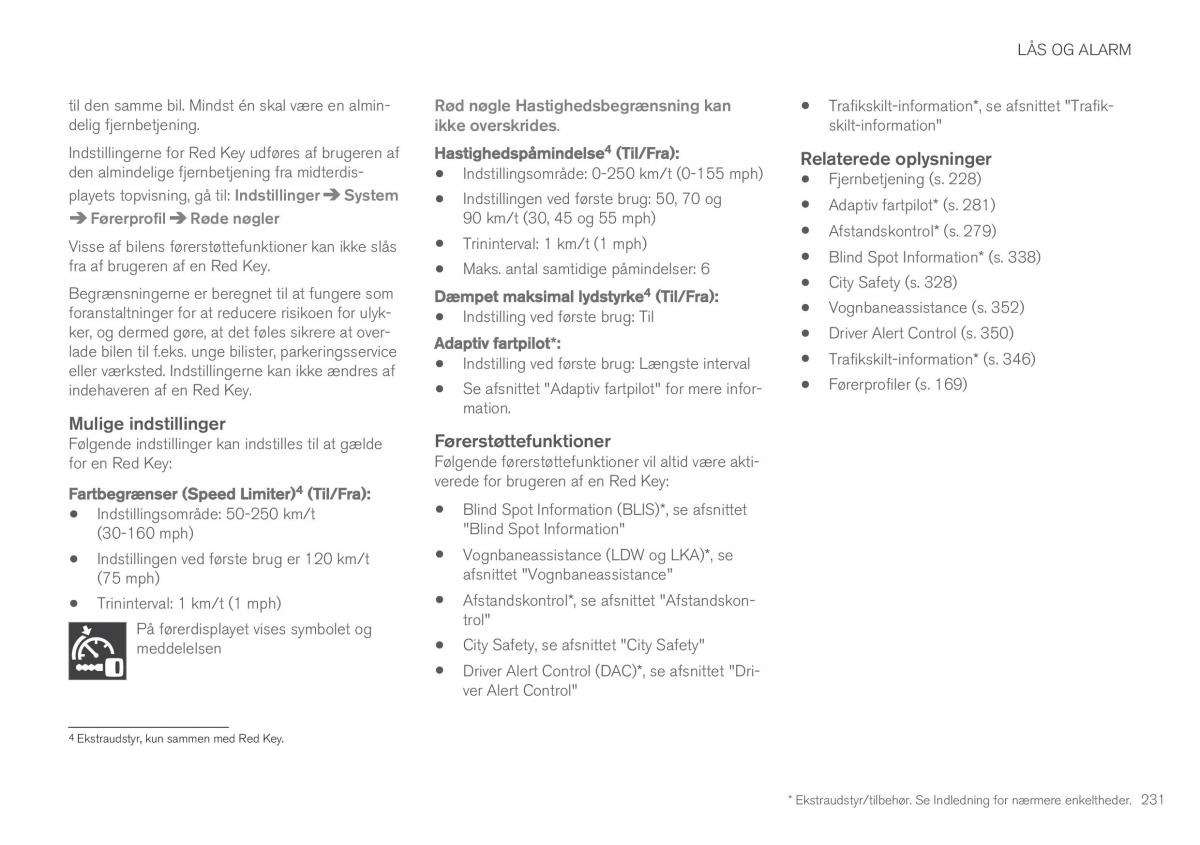 Volvo XC90 II 2 Bilens instruktionsbog / page 233