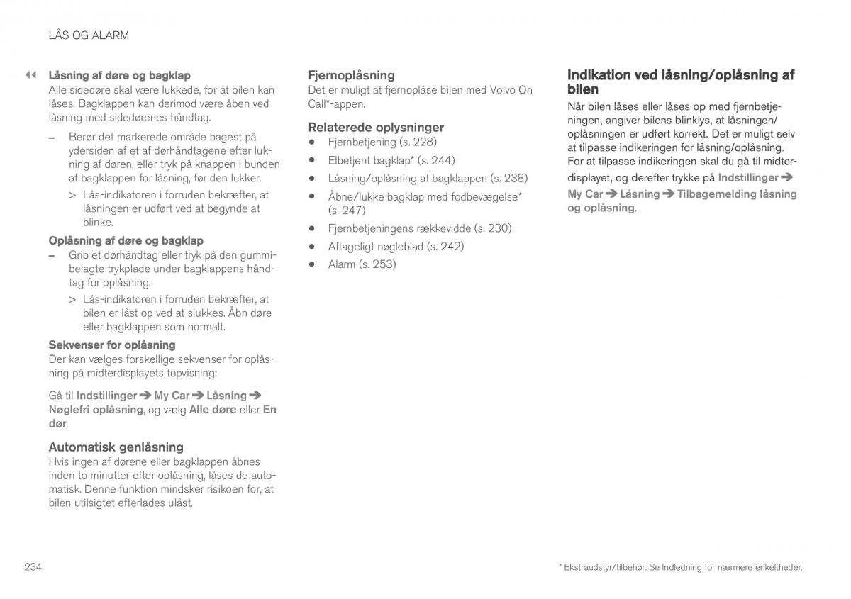 Volvo XC90 II 2 Bilens instruktionsbog / page 236