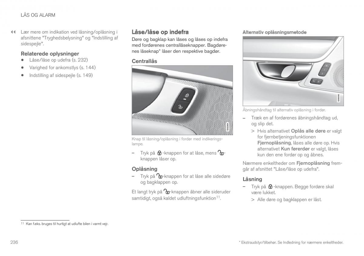 Volvo XC90 II 2 Bilens instruktionsbog / page 238