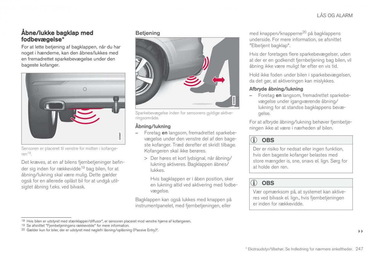 Volvo XC90 II 2 Bilens instruktionsbog / page 249