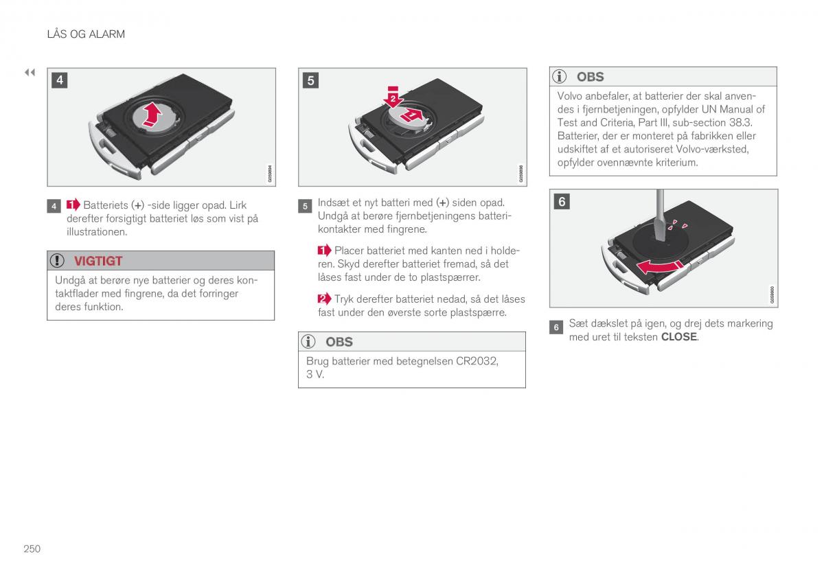 Volvo XC90 II 2 Bilens instruktionsbog / page 252