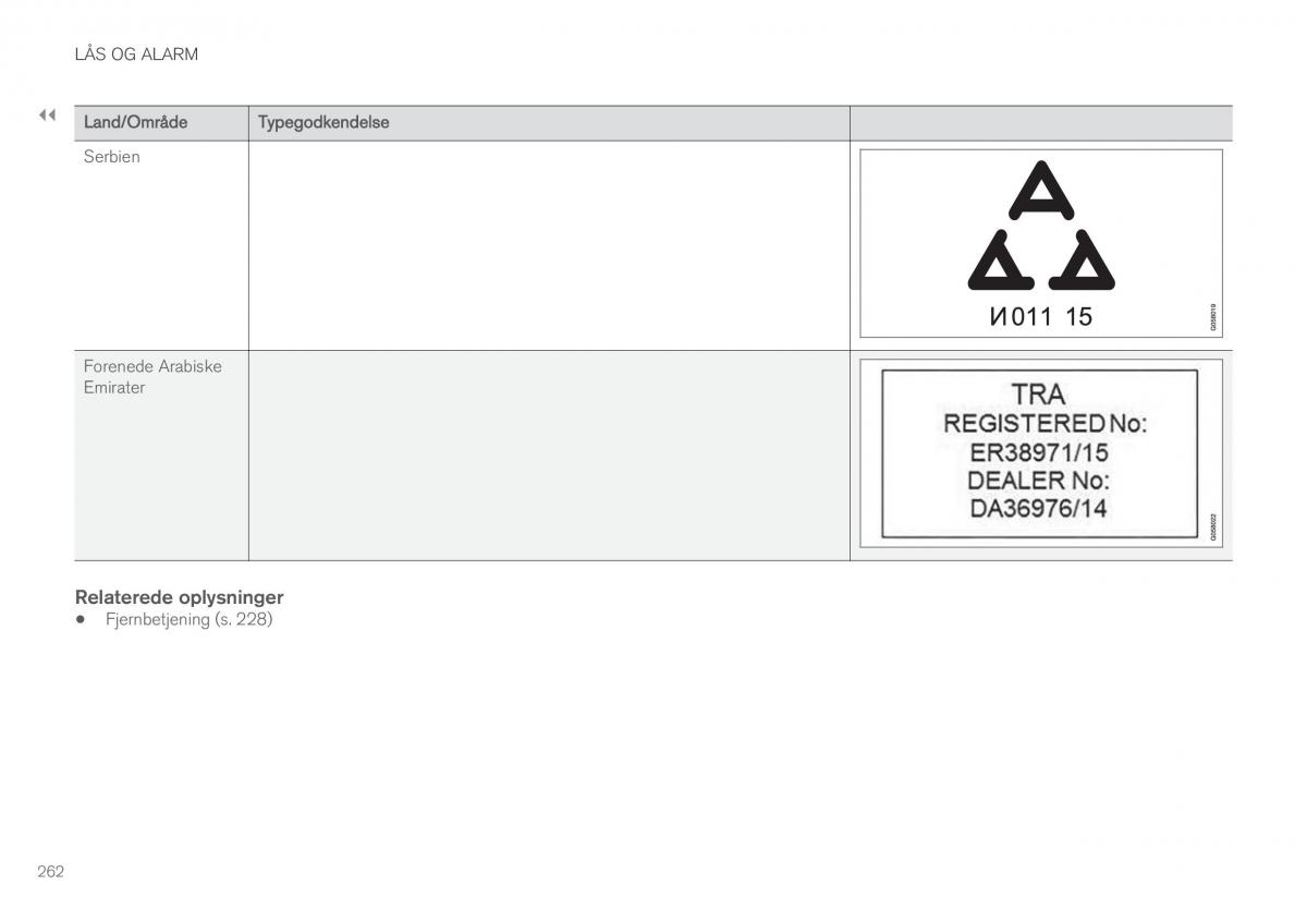 Volvo XC90 II 2 Bilens instruktionsbog / page 264