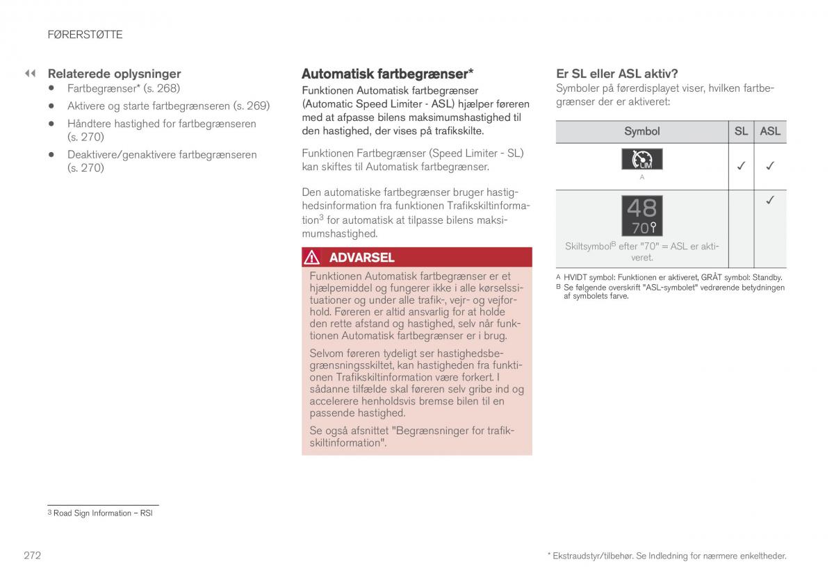 Volvo XC90 II 2 Bilens instruktionsbog / page 274