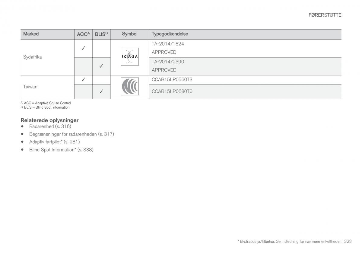 Volvo XC90 II 2 Bilens instruktionsbog / page 325