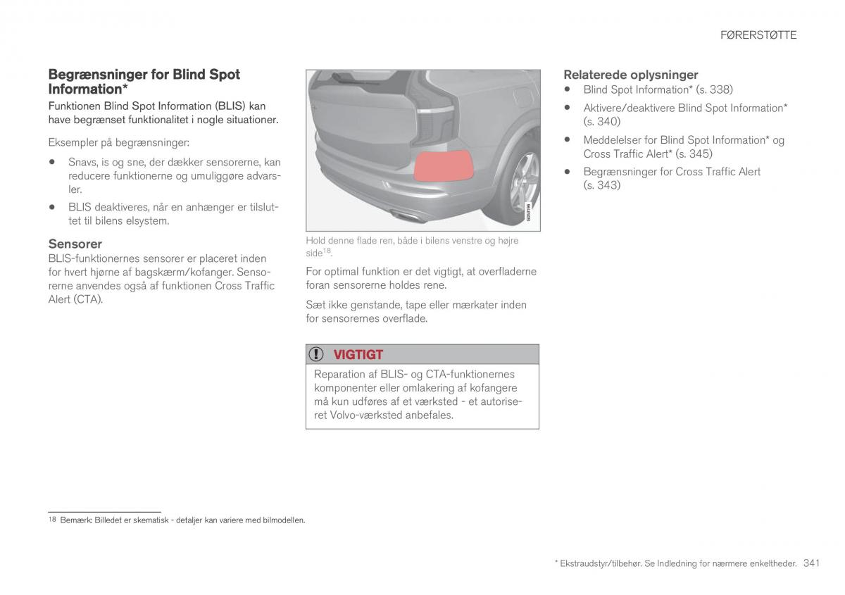 Volvo XC90 II 2 Bilens instruktionsbog / page 343