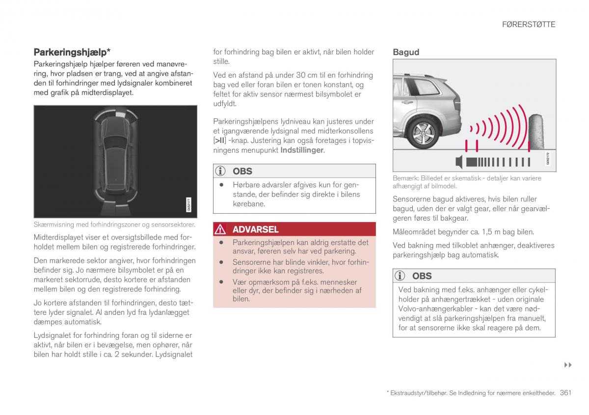 Volvo XC90 II 2 Bilens instruktionsbog / page 363