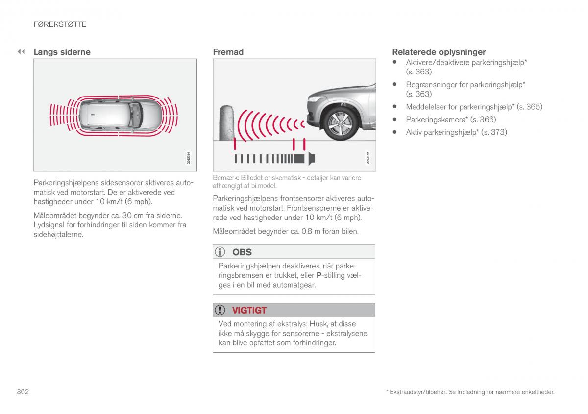 Volvo XC90 II 2 Bilens instruktionsbog / page 364