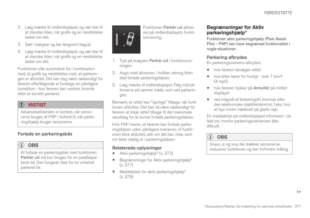 Volvo XC90 II 2 Bilens instruktionsbog / page 379