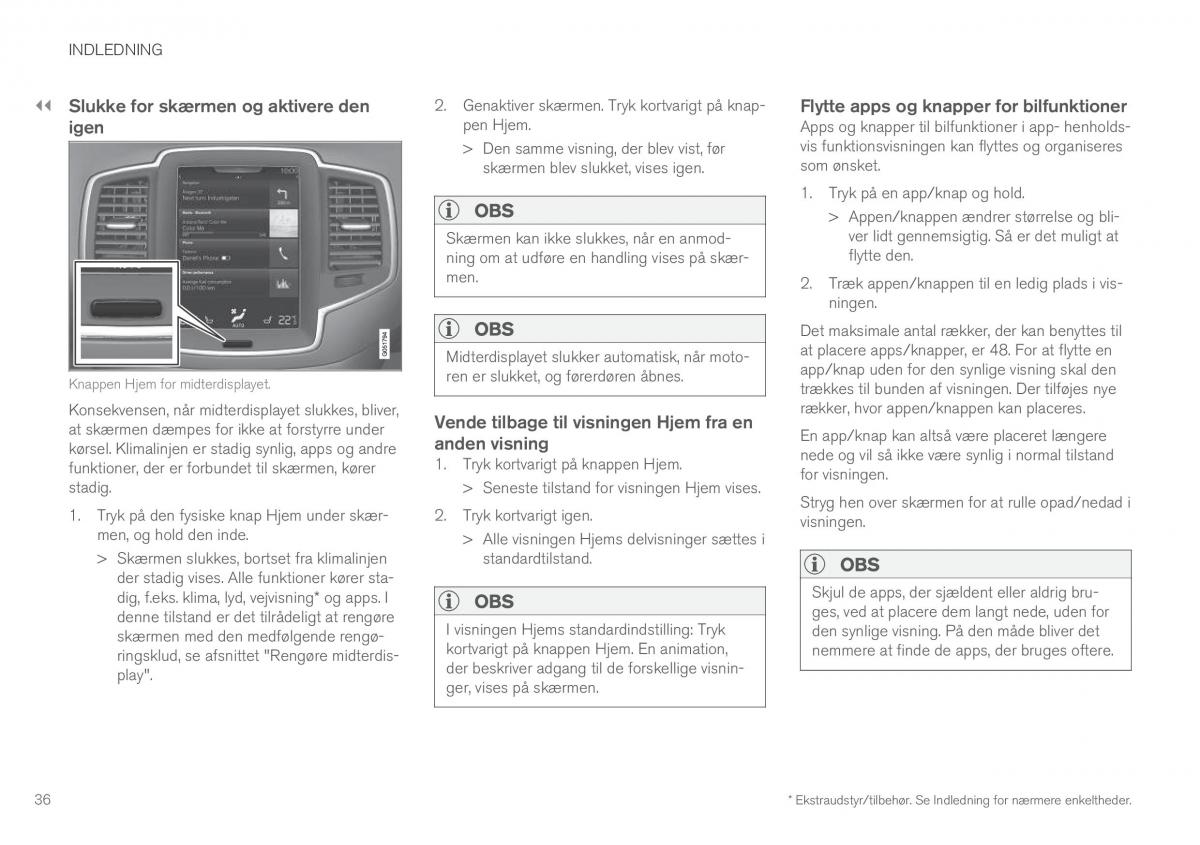 Volvo XC90 II 2 Bilens instruktionsbog / page 38