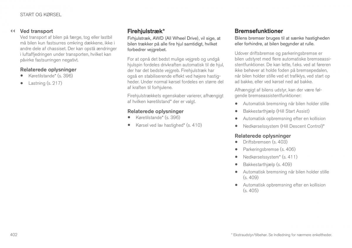 Volvo XC90 II 2 Bilens instruktionsbog / page 404