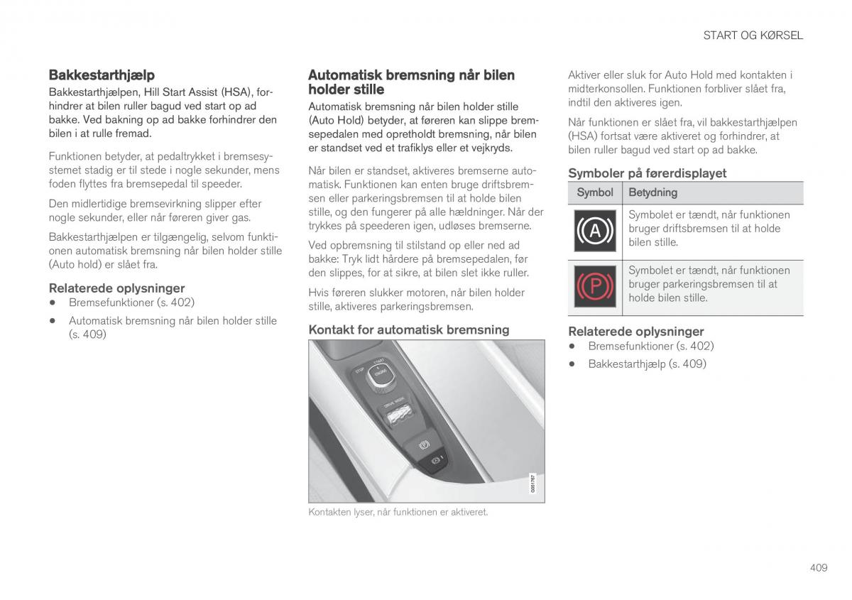 Volvo XC90 II 2 Bilens instruktionsbog / page 411