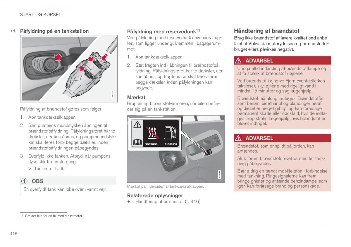 Volvo XC90 II 2 Bilens instruktionsbog / page 418