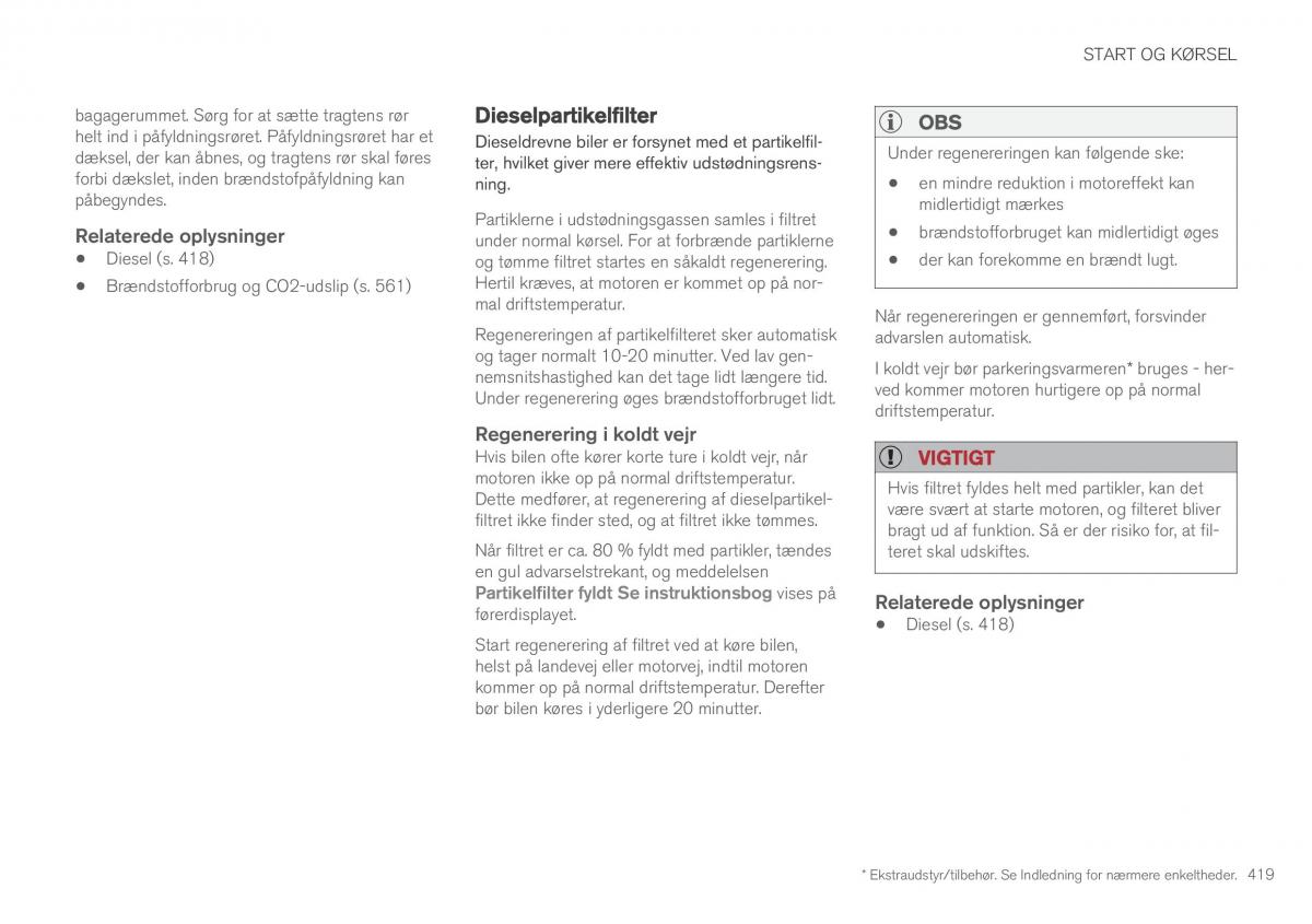 Volvo XC90 II 2 Bilens instruktionsbog / page 421