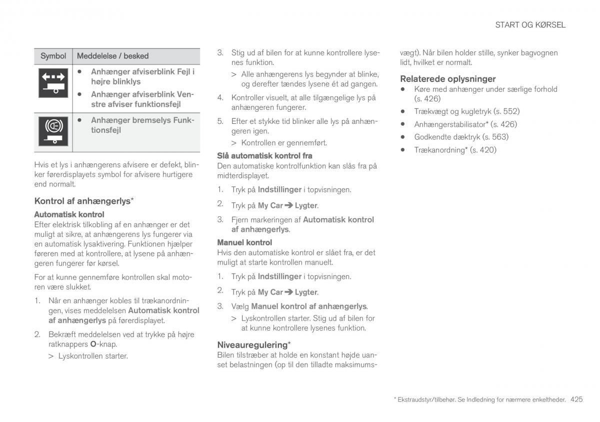 Volvo XC90 II 2 Bilens instruktionsbog / page 427