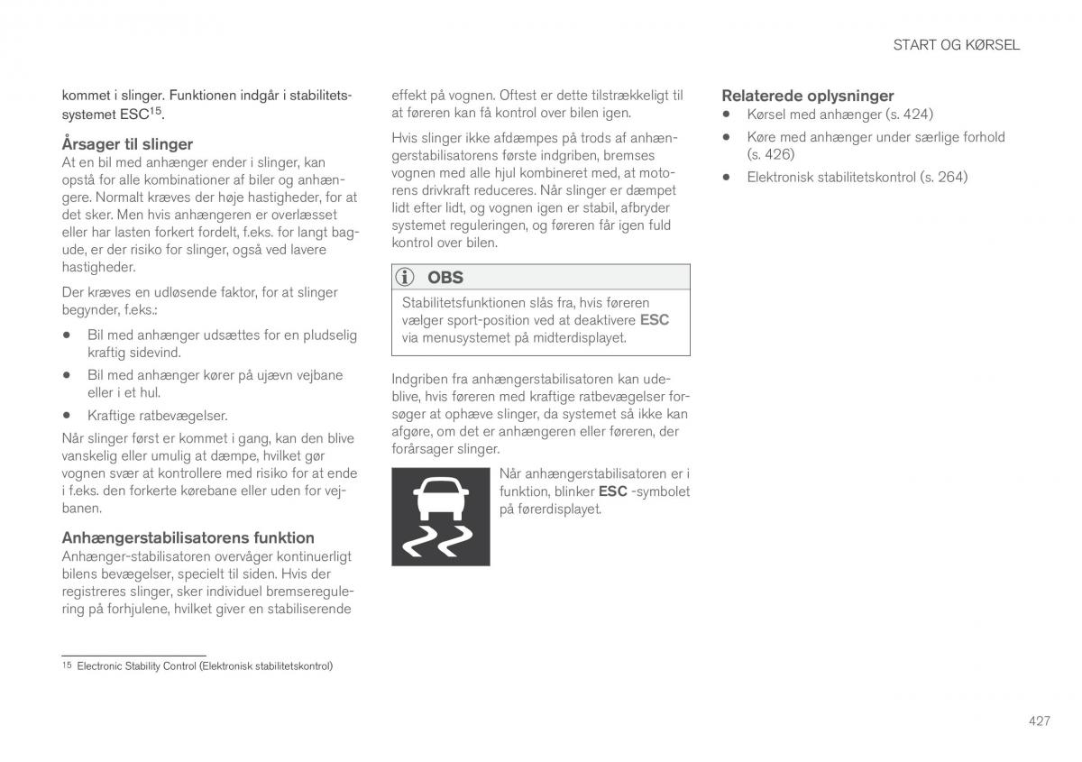 Volvo XC90 II 2 Bilens instruktionsbog / page 429