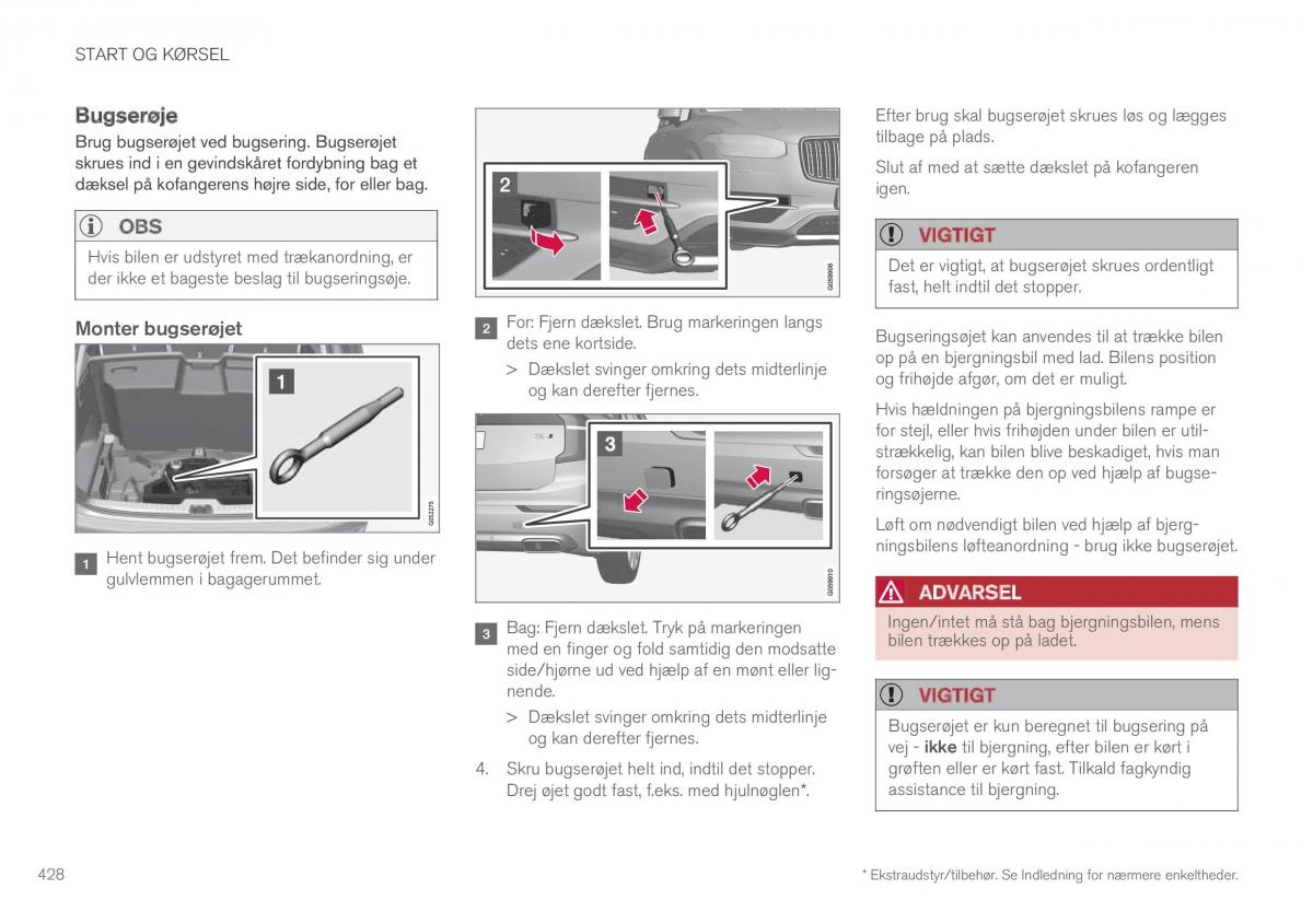 Volvo XC90 II 2 Bilens instruktionsbog / page 430