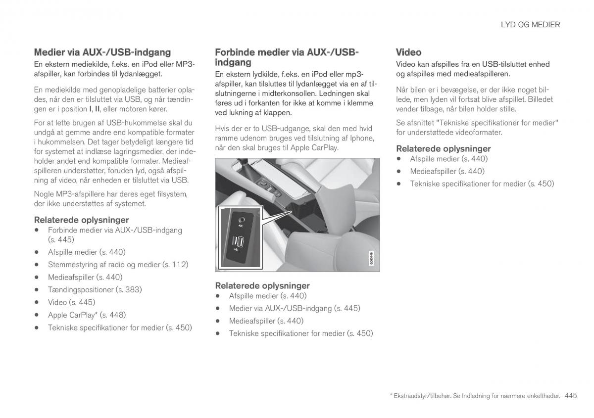 Volvo XC90 II 2 Bilens instruktionsbog / page 447