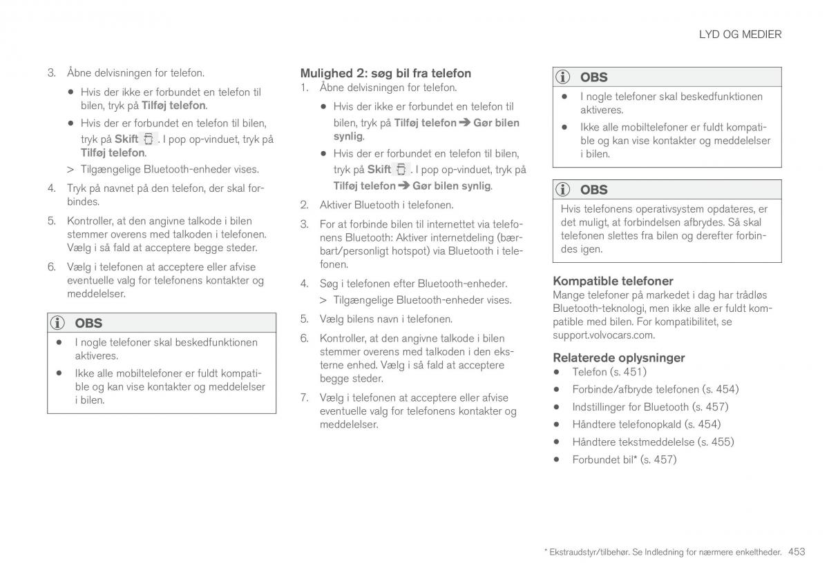 Volvo XC90 II 2 Bilens instruktionsbog / page 455