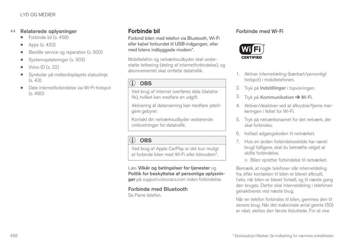 Volvo XC90 II 2 Bilens instruktionsbog / page 460