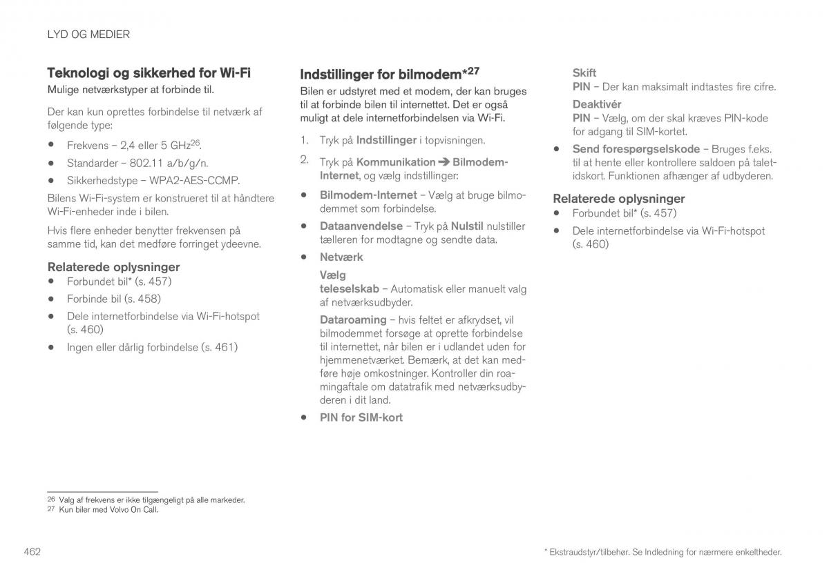 Volvo XC90 II 2 Bilens instruktionsbog / page 464