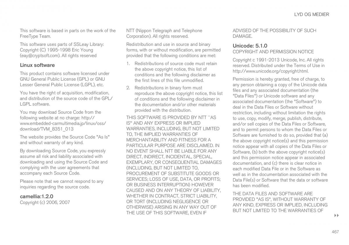 Volvo XC90 II 2 Bilens instruktionsbog / page 469