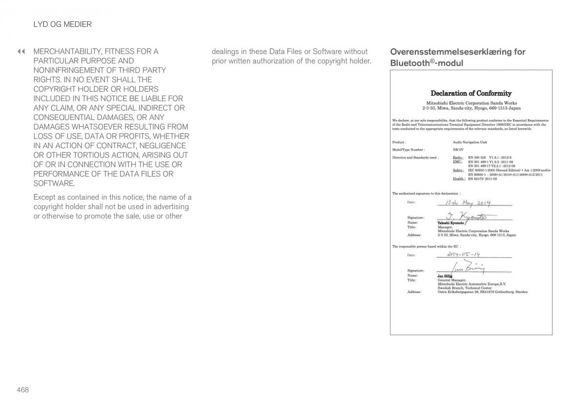 Volvo XC90 II 2 Bilens instruktionsbog / page 470