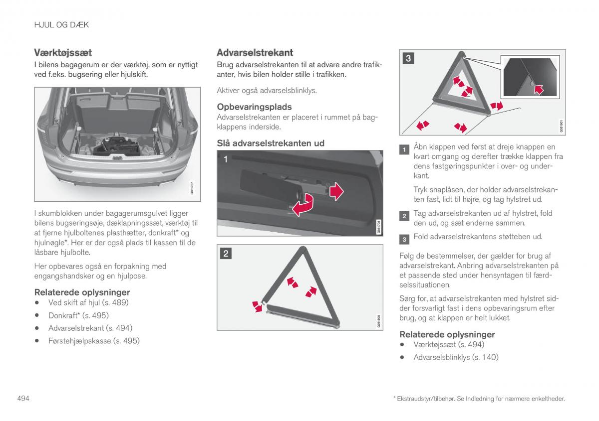 Volvo XC90 II 2 Bilens instruktionsbog / page 496