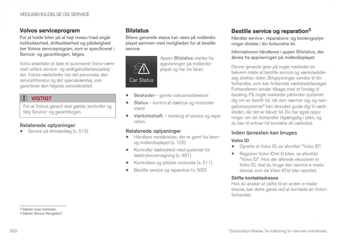 Volvo XC90 II 2 Bilens instruktionsbog / page 502