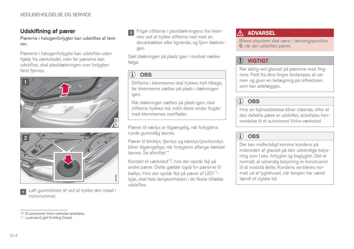 Volvo XC90 II 2 Bilens instruktionsbog / page 516