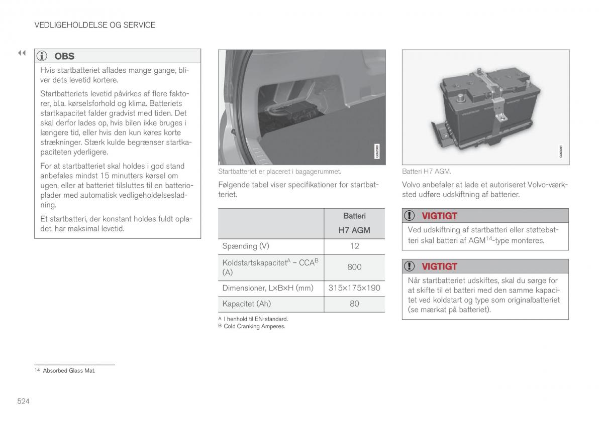 Volvo XC90 II 2 Bilens instruktionsbog / page 526