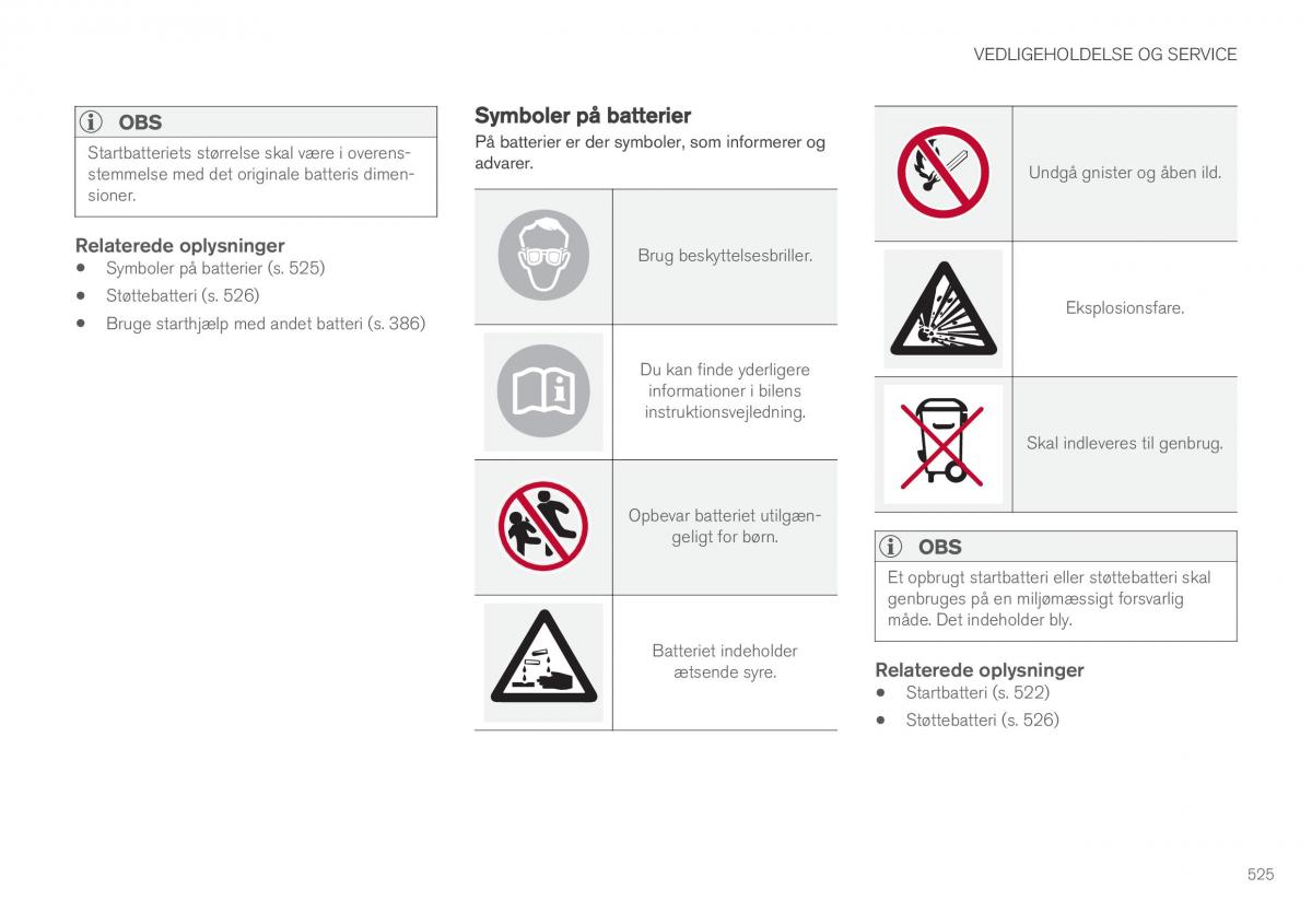 Volvo XC90 II 2 Bilens instruktionsbog / page 527