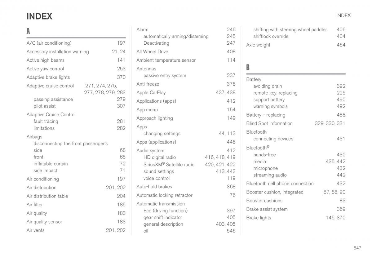 Volvo XC90 II 2 owners manual / page 549