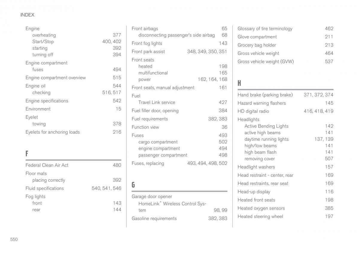 Volvo XC90 II 2 owners manual / page 552